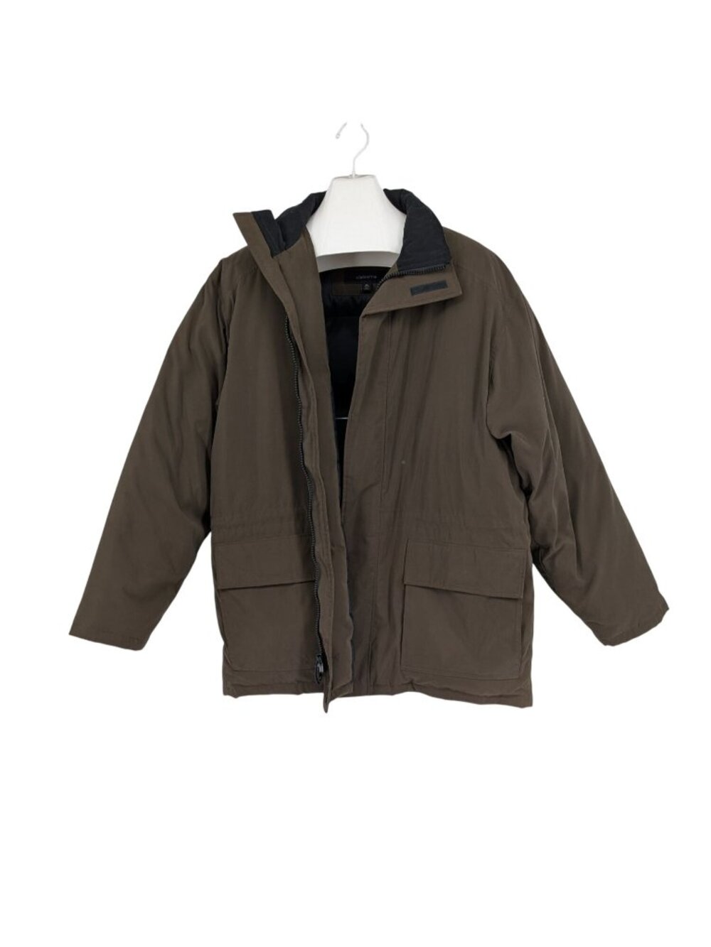 Claiborne Down Feather Puffer Jacket Brown Zip Utility Winter Outdoor XLarge